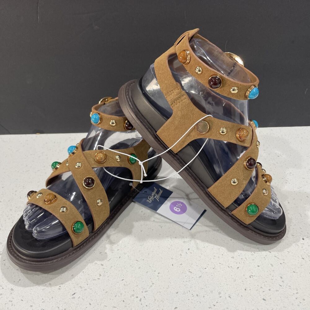 Manya Gladiator Foot Bed Sandals NWT Sz 6.5 Brown -Universal Thread-